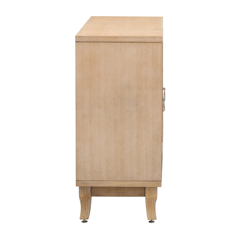 3-Door Mirrored Sideboard with Adjustable Shelves