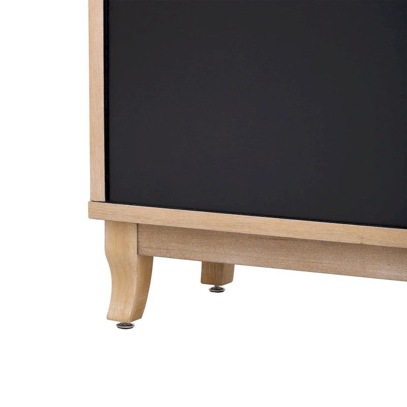 3-Door Mirrored Sideboard with Adjustable Shelves