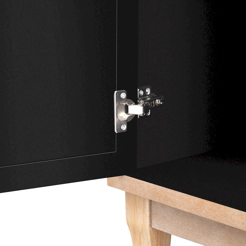 3-Door Mirrored Sideboard with Adjustable Shelves