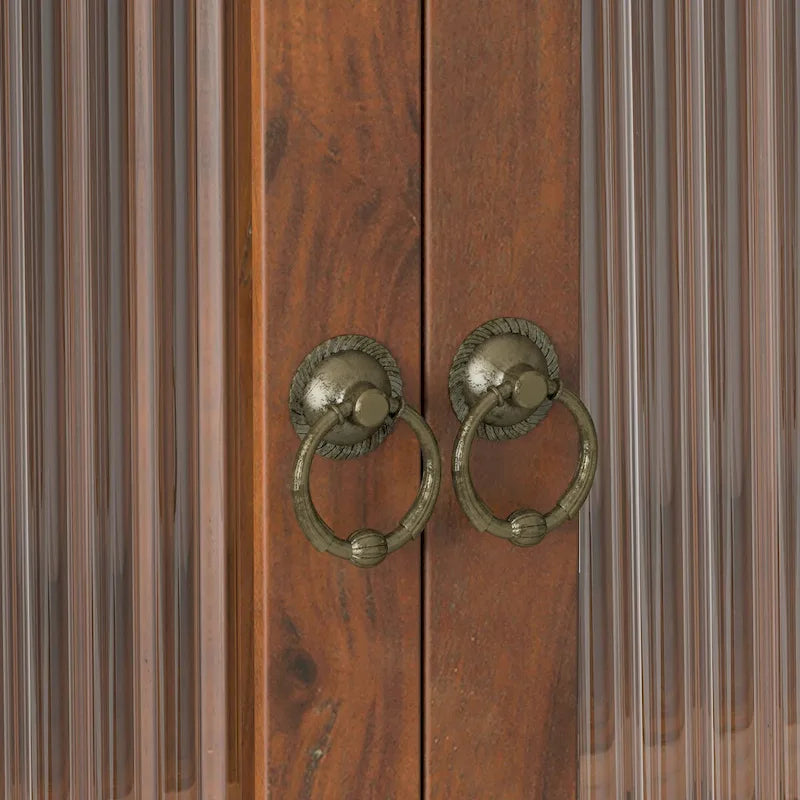 24.8-Inch Vintage Glass Door Wall Cabinet with Towel Rack