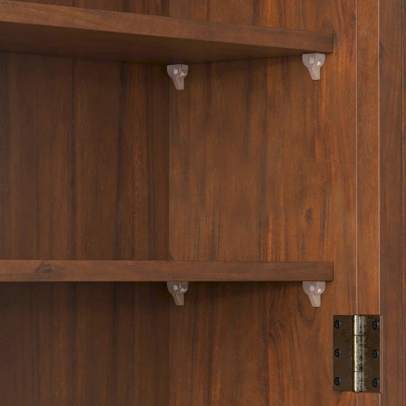 24.8-Inch Vintage Glass Door Wall Cabinet with Towel Rack